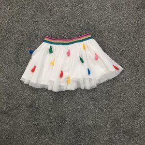 StellaMcCartney white with white netting skirt with rainbow of tassles